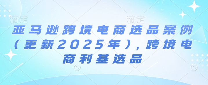亚马逊跨境电商选品案例(更新2025年3月)，跨境电商利基选品-汇流