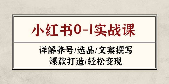 小红书0-1实战课(2023-2025)，详解养号/选品/文案撰写/爆款打造/轻松变现-汇流