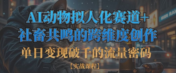 单日变现破千的流量密码，AI动物拟人化赛道+社畜共鸣的跨维度创作-汇流