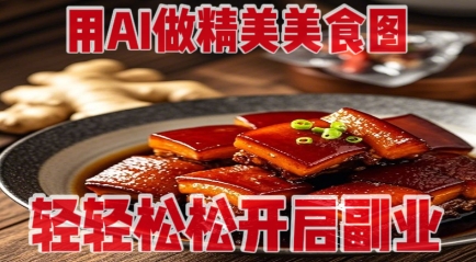 用AI做精美美食图，无需专业设备拍摄，轻轻松松开启副业-汇流
