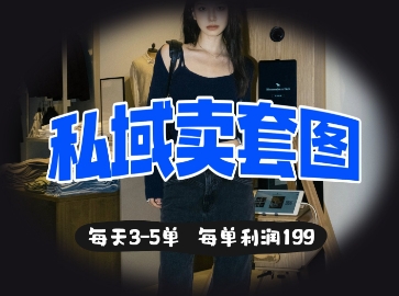 私域卖套图每天3-5单，每单利润99-汇流