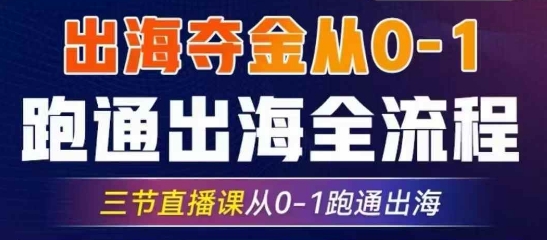 2025出海夺金从0-1跑通出海全流程，三节直播课从0-1跑通出海，教你用AI跑通全流程-汇流