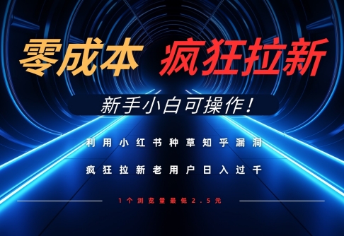 利用小红书种草知乎漏洞，零成本疯狂拉新日入数张，新手小白可操作-汇流