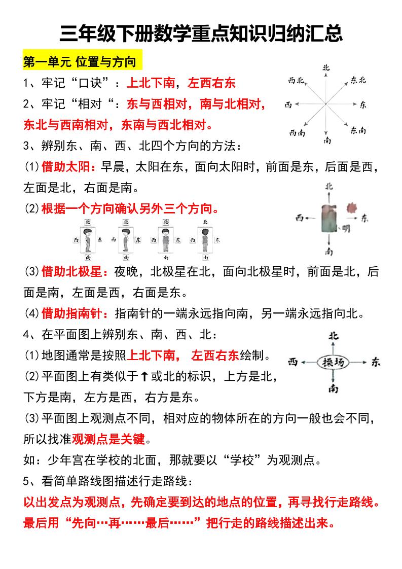 三下数学重点知识归纳汇总-汇流