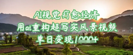 AI视觉疗愈经济：用ai重构超写实风景视频，单日变现多张-汇流